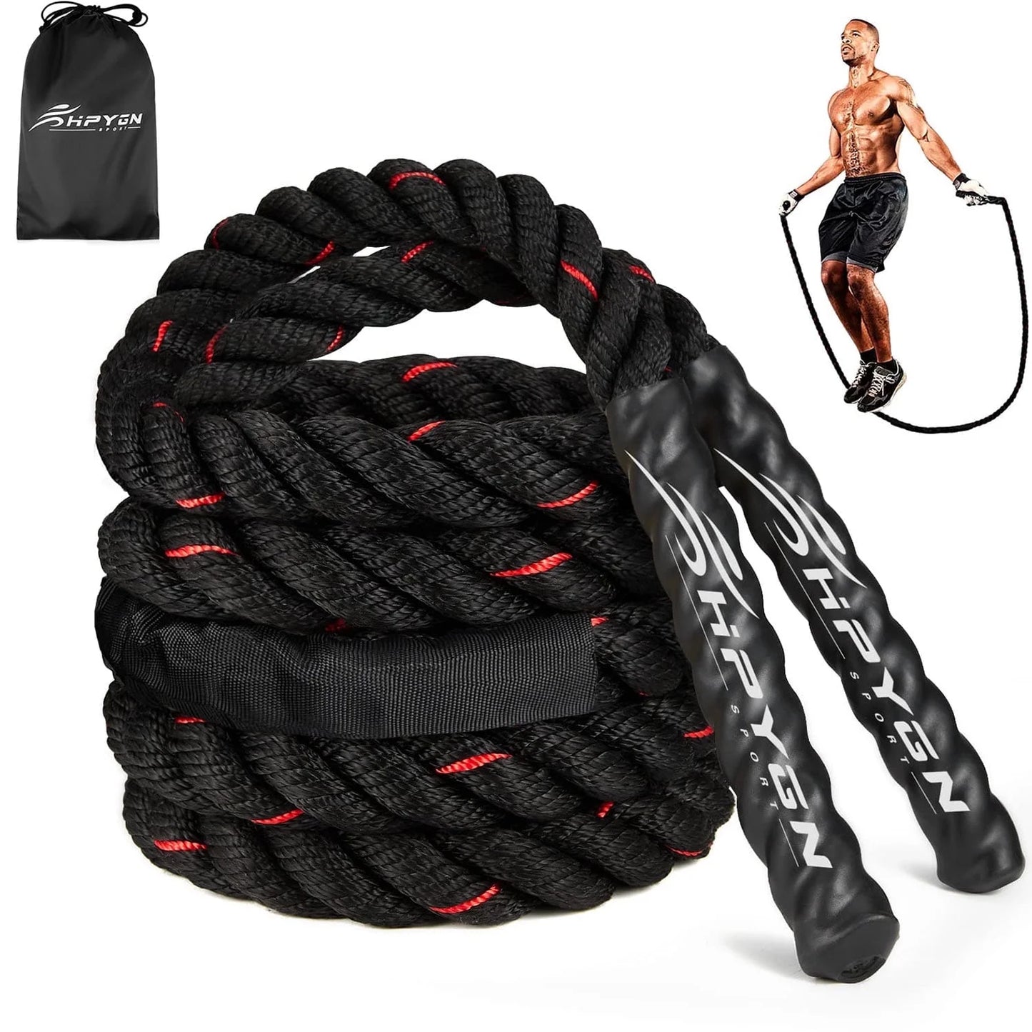 Weighted Jump Ropes for Men Women, 2.8Lb 3.8Lb 5Lb Heavy Skipping Rope for Exercise, Adult Jumpropes for Home Workout, Total Body Workout Equipment